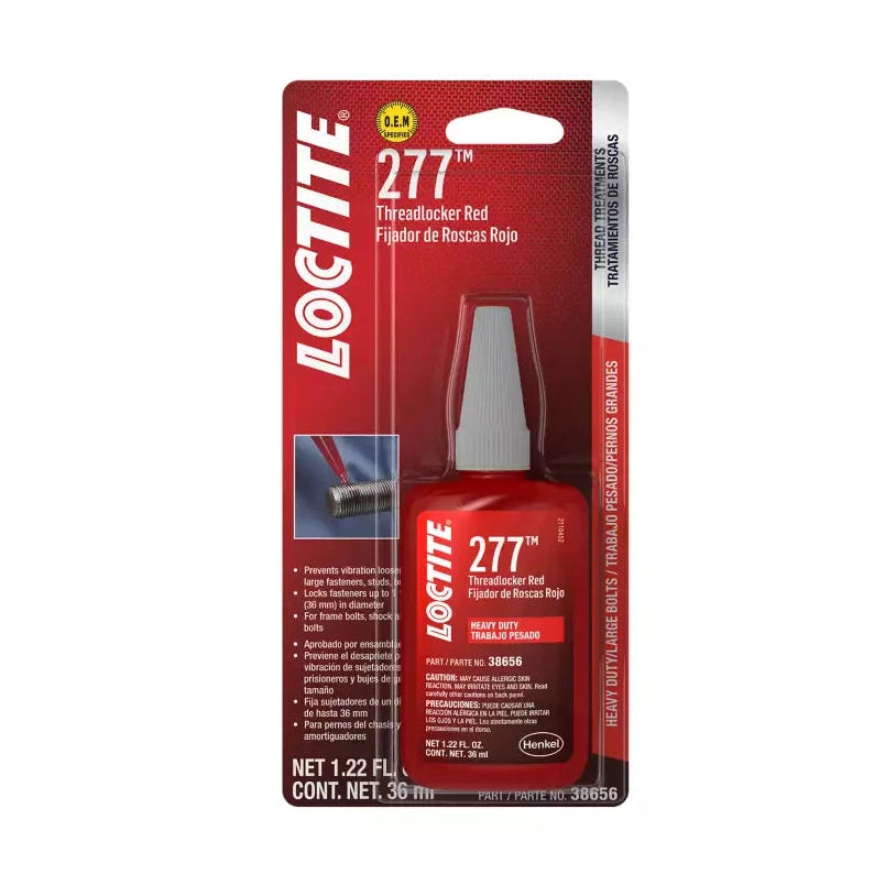 LOCTITE 277 red high-strength threadlocker, 36 ml bottle (IDH 555353)