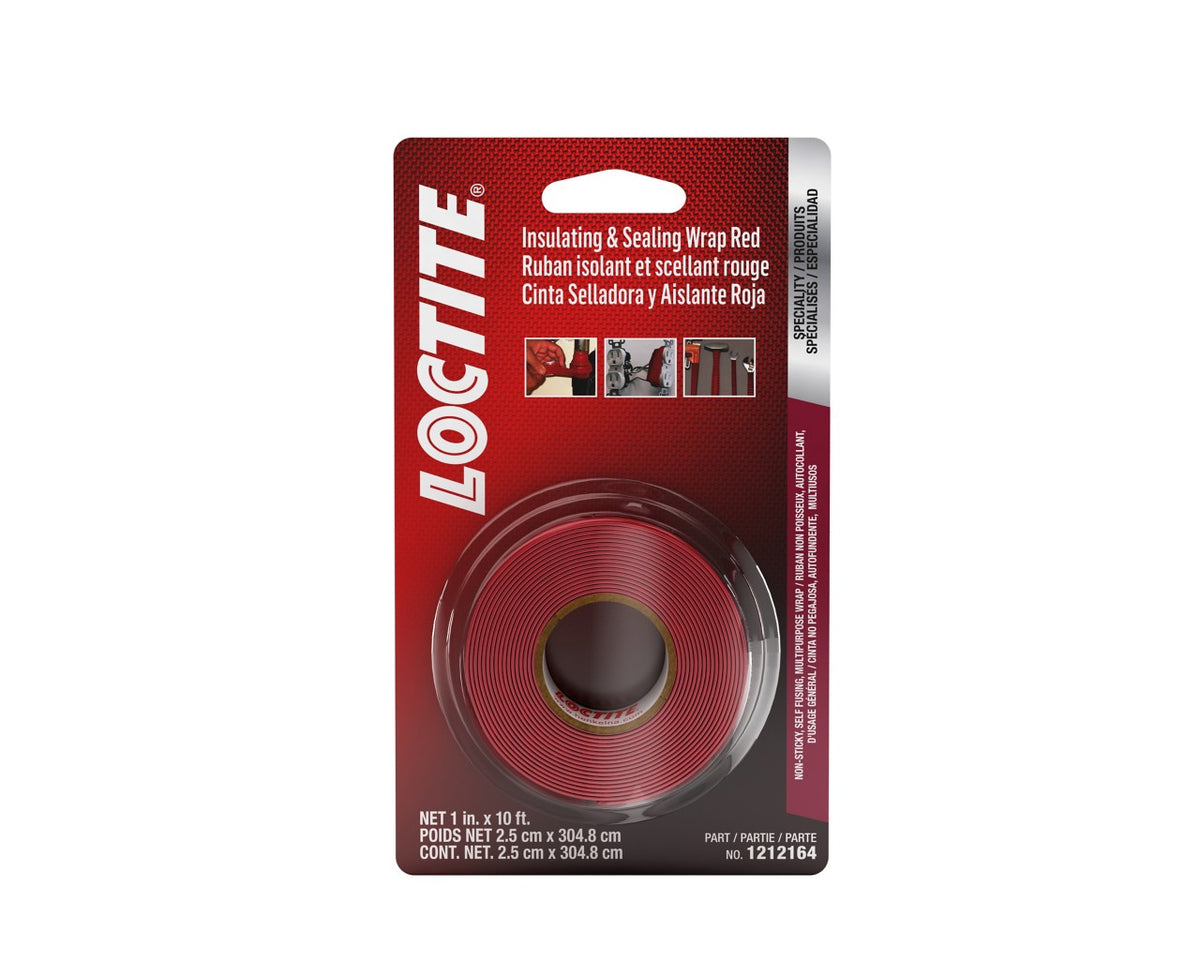 Loctite SI 5075 red self-fusing silicone repair wrap, 1 inch by 10 foot roll