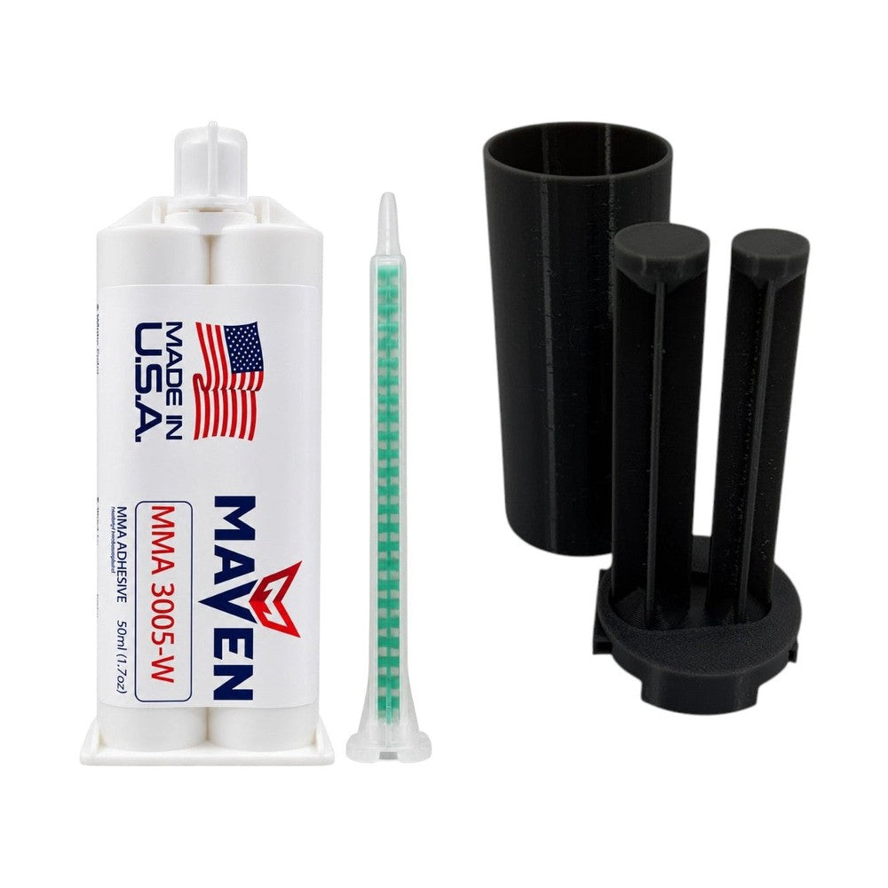Maven MMA 3005-W White Acrylic - Fast Set 4-6-Min MMA Adhesive-Thick/High Viscosity White Color -1:1 ratio Maven Adhesives
