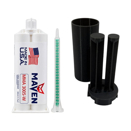 Maven MMA 3005-W White Acrylic - Fast Set 4-6-Min MMA Adhesive-Thick/High Viscosity White Color -1:1 ratio Maven Adhesives