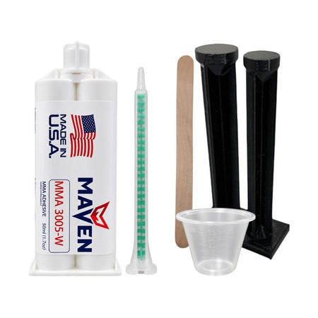 Maven MMA 3005-W White Acrylic - Fast Set 4-6-Min MMA Adhesive-Thick/High Viscosity White Color -1:1 ratio Maven Adhesives