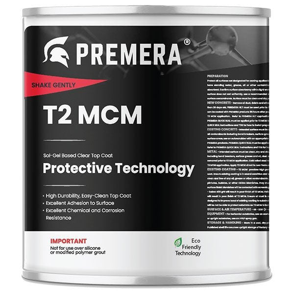 Premera T2 MCM for Metals & Concrete, Impervious Protective Clear Coat Sealant, Liquid Glass Silicon Dioxide (SiO2)