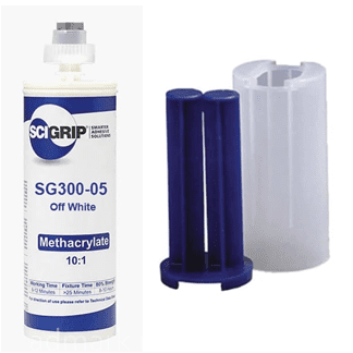 SciGrip SG300 Off-White High Strength Toughened 05, 15 & 40 min 50ml 10:1 MMA Methacrylate Adhesive