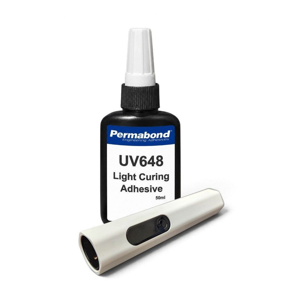 Permabond UV648 UV glue thick slow-flow gap filling clear transparent plastic bonding Permabond