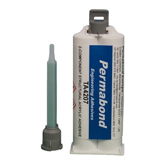 Permabond TA4207 a Multi-Purpose 50ml  Fast Set 8 - 10 min Acrylic Adhesive Cartridge and Accessories