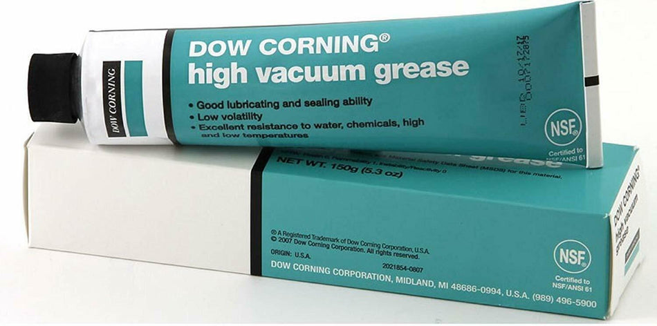 Dow Corning Molykote Hi-Vac Silicone Hi-Vacuum Clear Grease Tube 5.3 oz