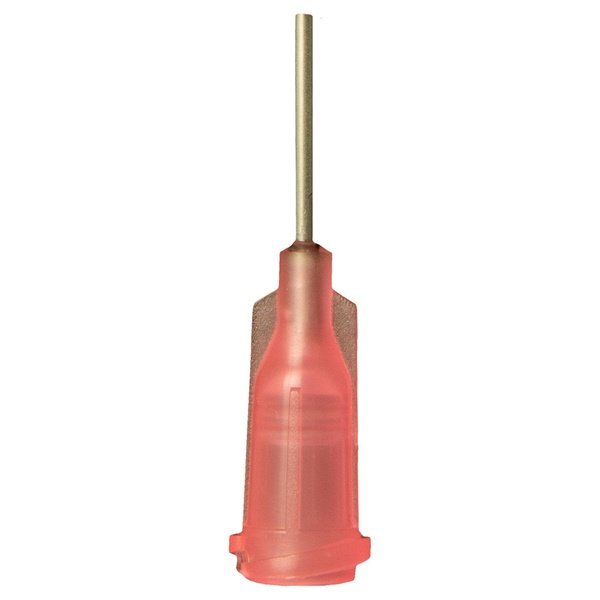 Jensen Industrial Dispensing Tips (Push-On & Luer-Lock) Family - Steel 1/2-Inch Pink 18-Gauge