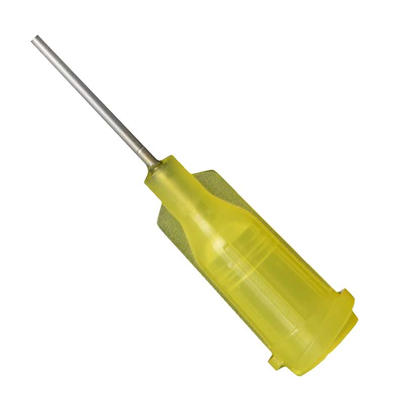 Jensen Industrial Dispensing Tips (Push-On & Luer-Lock) Family - Steel 1/2-Inch Yellow 20-Gauge