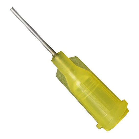 Jensen Industrial Dispensing Tips (Push-On & Luer-Lock) Family - Steel 1/2-Inch Yellow 20-Gauge