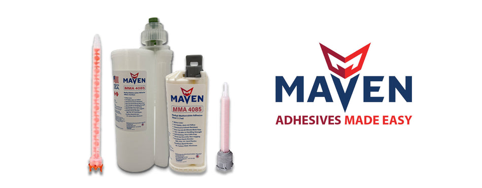 Maven MMA 4085 Acrylic - Medium Set 10-Min MMA Adhesive-Medium Viscosity UV Stable Resistant - Translucent Clear-10:1 ratio