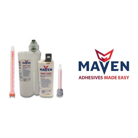 Maven MMA 4085 Acrylic - Medium Set 10-Min MMA Adhesive-Medium Viscosity UV Stable Resistant - Translucent Clear-10:1 ratio