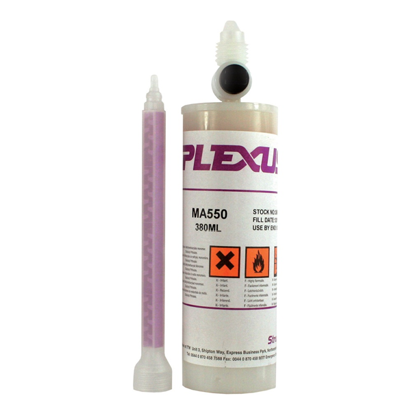 Plexus MA550 (35000X) Non-Sag Gel, UV Stable White 45-Minute MMA Adhesive for Marine and Underwater bonding of Plastics Metals & Composites