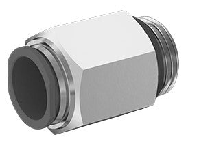 Maven Replacement Parts - Push To Connect Fitting 3/8 NPT to 1/2 Inch OD for Material Pick-up Tube on Underside of Lid - Nickel-Plated Brass