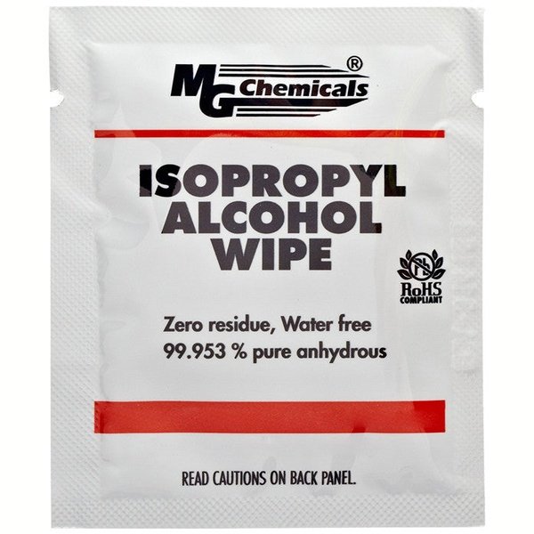 MG Chemicals Alcohol Wipes - Larger 5x6-inch size