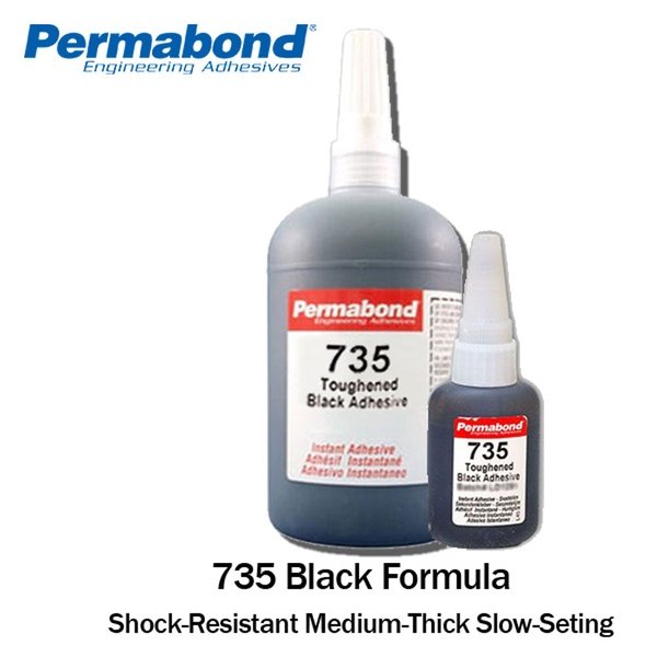 Permabond 735 Instant Adhesive-Black Magic Toughened & Flexible Slow-Set-Gap Filling