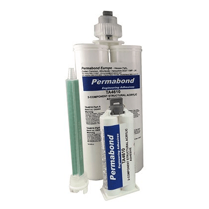 Permabond TA4610 Polyolefin & Rubber Bonder Thick Gel 12-15 min Acrylic MMA Adhesive Off-White