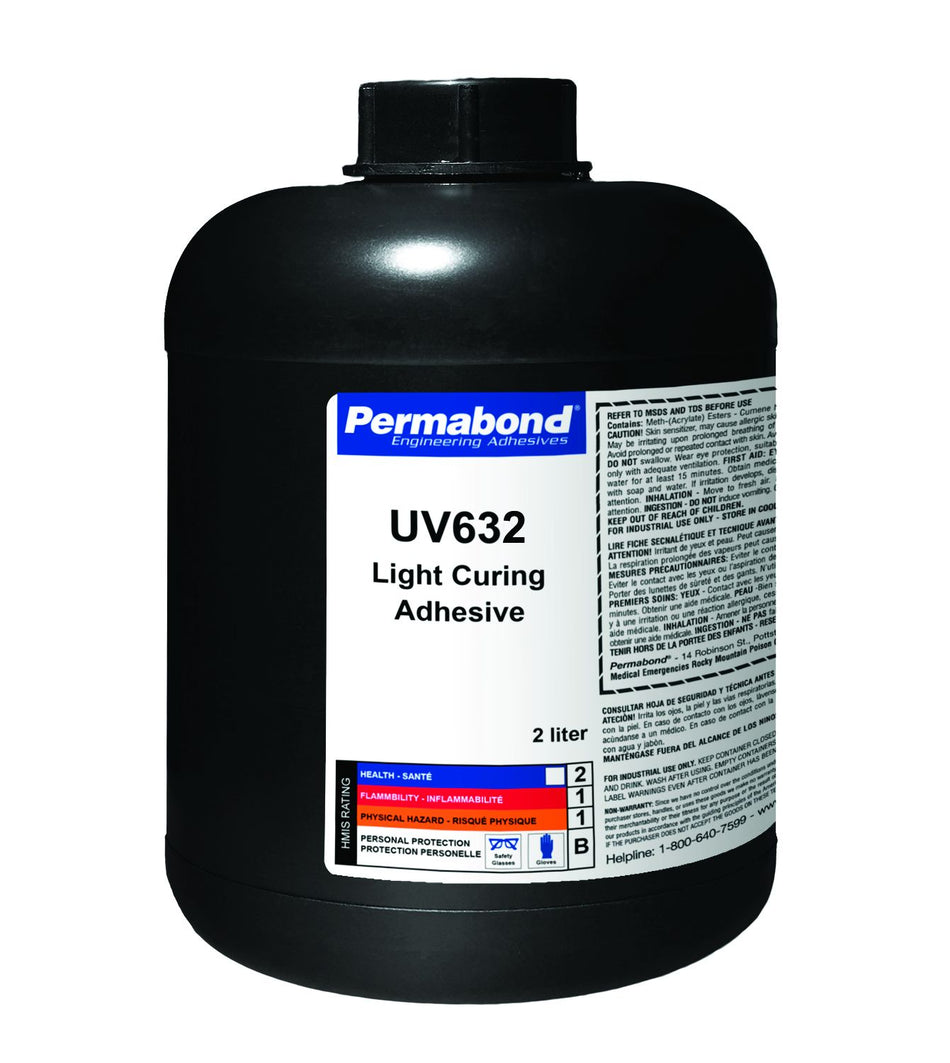 Permabond UV632 UV-curing adhesive with aesthetic appearance for use on plastics