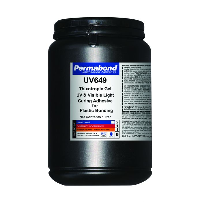 Permabond UV649 UV  single part, fast curing, high viscosity UV curable adhesive